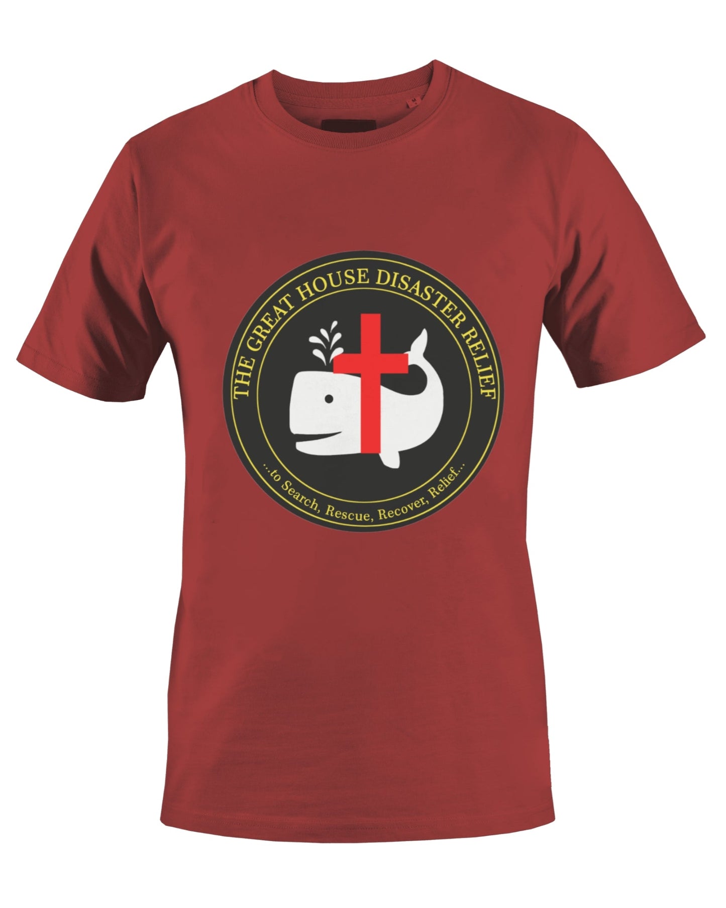 THE GREAT HOUSE DISASTER RELIEF T-SHIRT (ROUGE) - BMS MANGOES MARKETPLACE