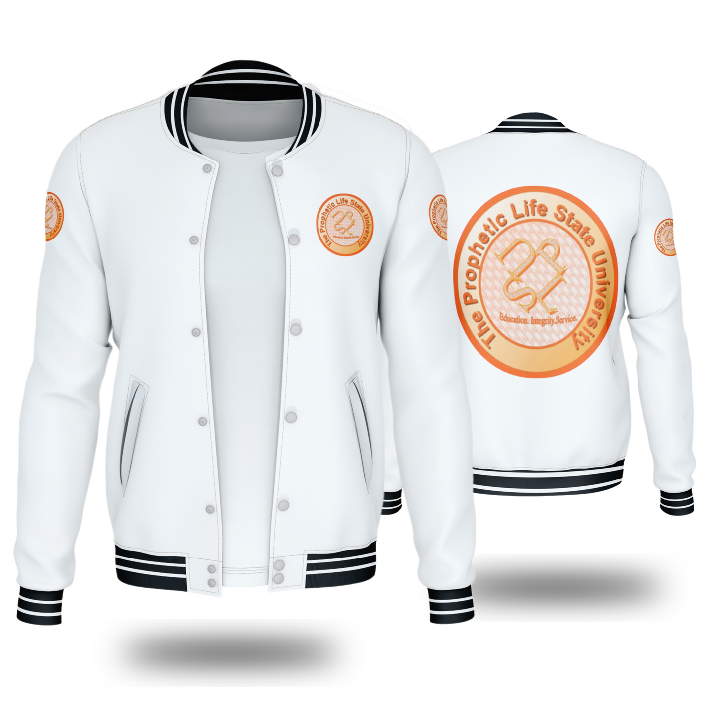 THE PROPHETIC LIFE STATE UNIVERSITY JACKET (WHITE) - BMS MANGOES MARKETPLACE