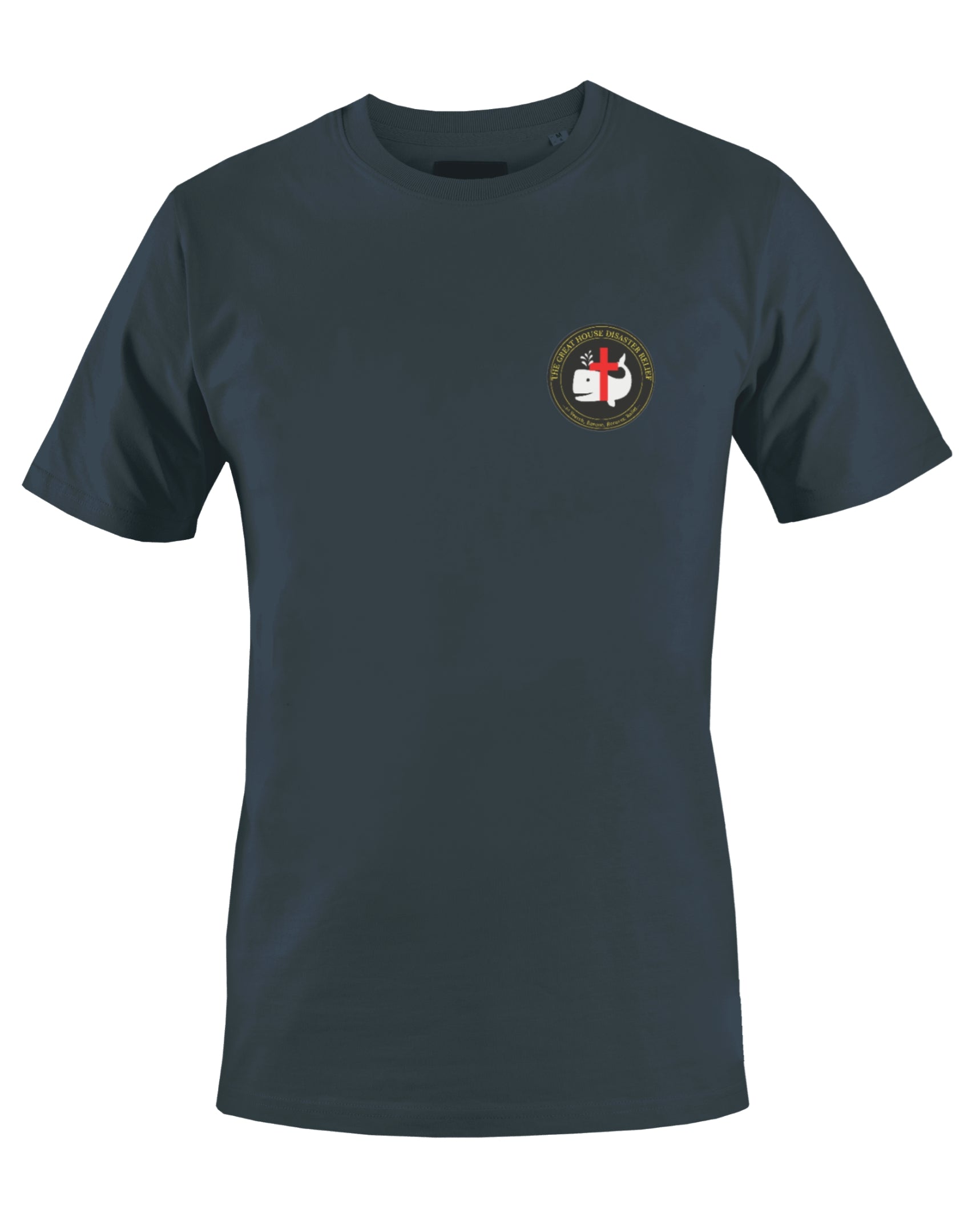 THE GREAT HOUSE DISASTER RELIEF T-SHIRT (NAVY BLUE) - BMS MANGOES MARKETPLACE