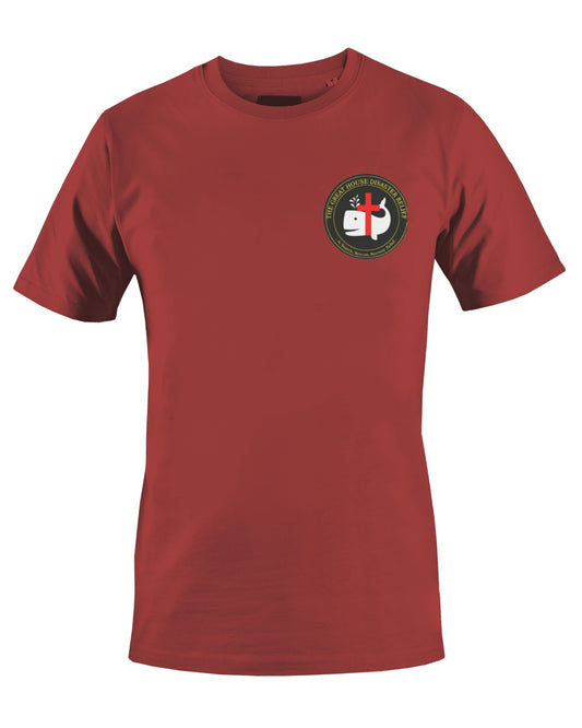 THE GREAT HOUSE DISASTER RELIEF T-SHIRT (ROUGE) - BMS MANGOES MARKETPLACE