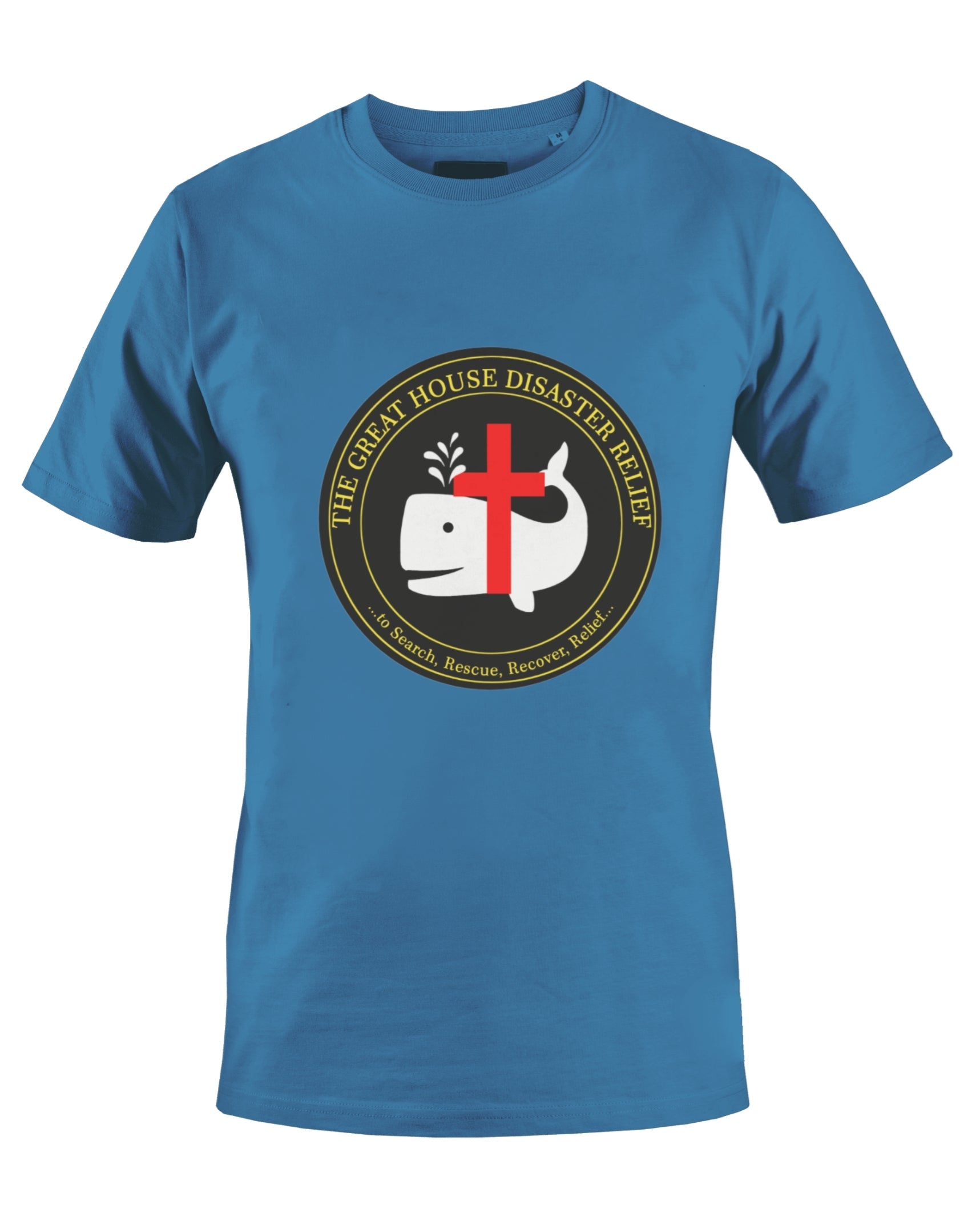 THE GREAT HOUSE DISASTER RELIEF T-SHIRT (BLUE) - BMS MANGOES MARKETPLACE