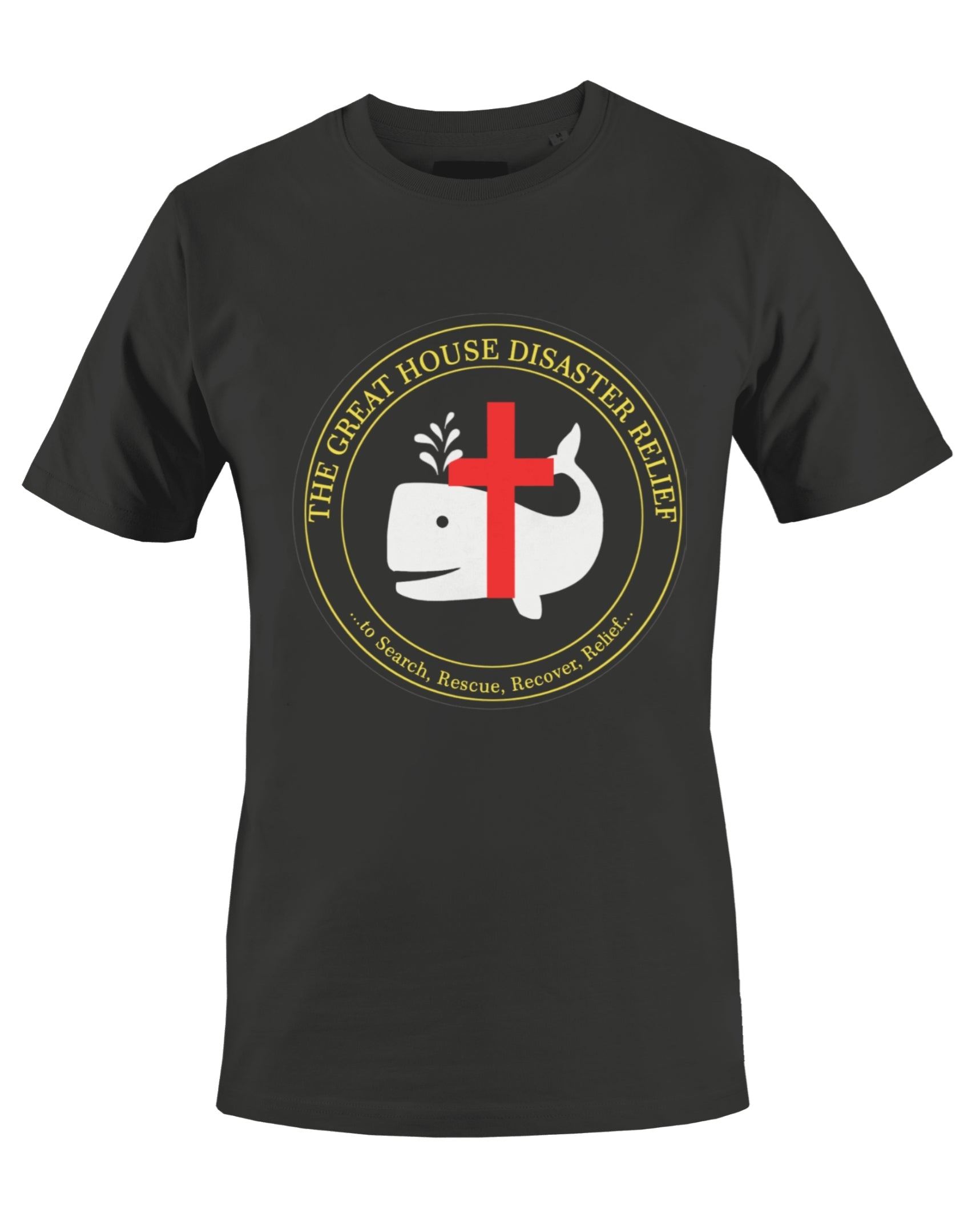 THE GREAT HOUSE DISASTER RELIEF T-SHIRT (BLACK) - BMS MANGOES MARKETPLACE